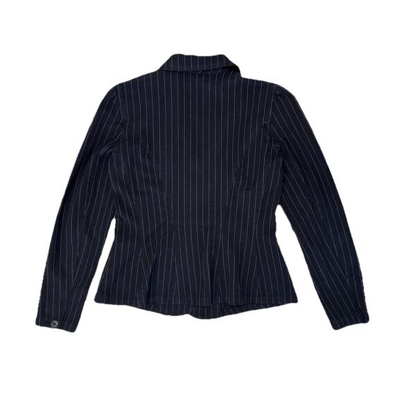 Lauren Ralph Lauren Women’s Black Gray 100% Cotton Pinstripe Blazer Size Small - Picture 5 of 6